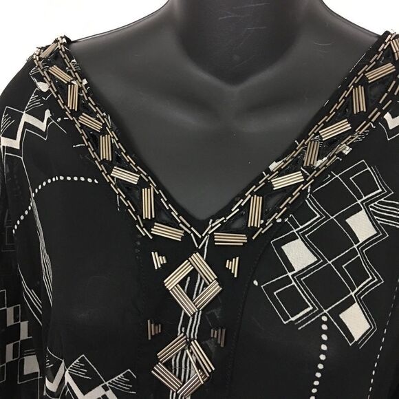 A pea in the Pod embellished tunic sheer blouse s - Picture 2 of 5
